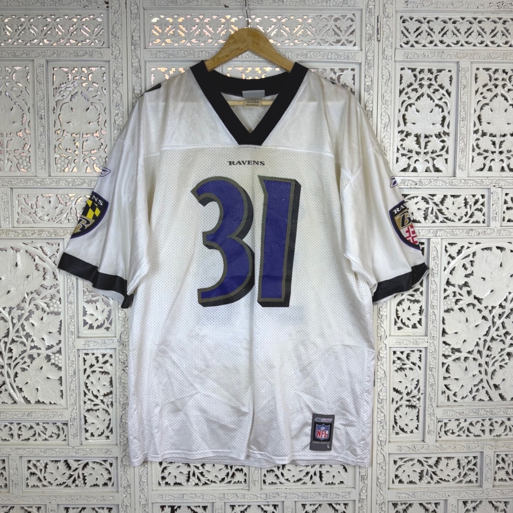 VTG Reebok Jamal Lewis Baltimore‎ Ravens #31 Jersey NFL White Men's L